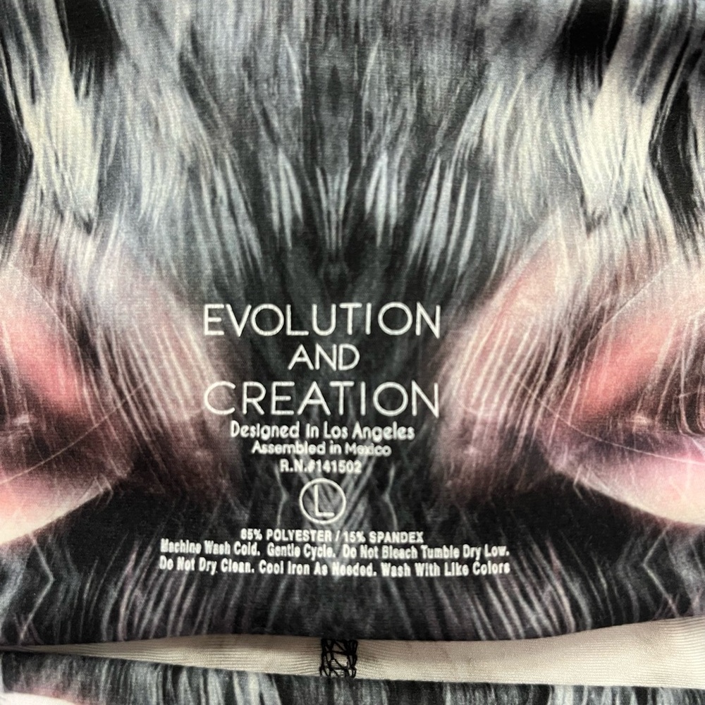 Evolution and Creation (EVCR) Feather Print High Waist Yoga Leggings Size Large - Picture 6 of 10